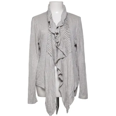 Cardigan (Grijs) van Oui Moments Zijde, Viscose, Wol