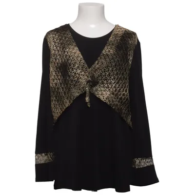 Bluse (Sort, Guld) fra Elizabeth Polyester, Viscose