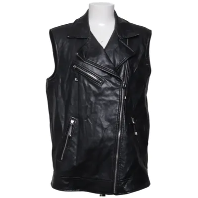 Biker gilet (Zwart) van Zara Polyester, Polyurethaan
