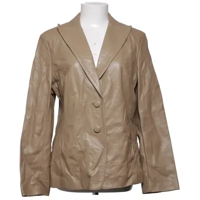 Leren blazer (Beige) van Oui Set Acetaat, Leer