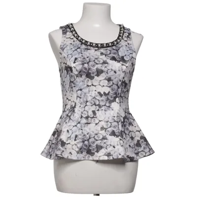 Top péplum (Bleu, Gris, Blanc) de Valleygirl Élasthane, Polyester