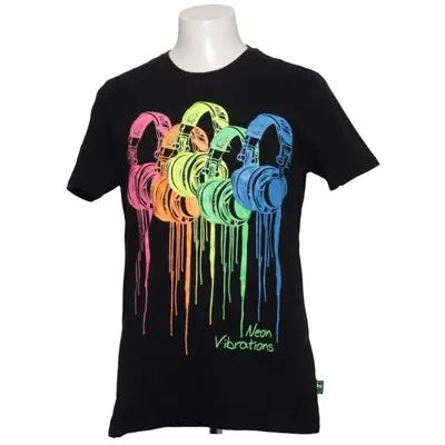 T-shirt (Black, Multicolored) from Much More