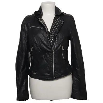 Bikerjack (Zwart) van Freaky Nation Katoen, Leer, Polyester