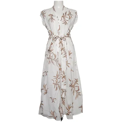 Wrap dress (White, Brown) from Milano Italy Cotton