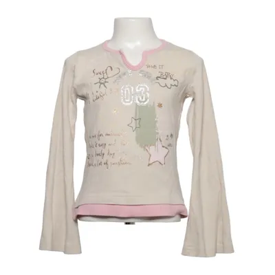 Langærmet t-shirt (Beige, Pink) fra Xio Bomuld