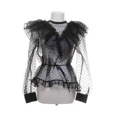 Blus (Custommade transparent skjorte med fineprikker og bindebånd ) från Custommade Elastan, Polyester, Viskos