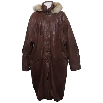 Veste longue en cuir (Marron) de Jofama Cuir, Polyester