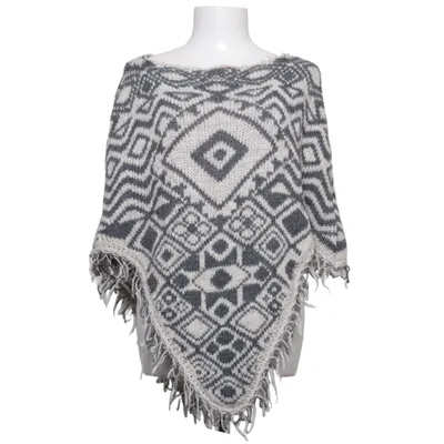 Poncho (Grå, Vit, Flerfärgad) från Natura Akryl, Mohair, Ull
