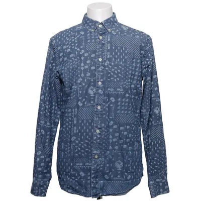 Buttondown-skjorta (Blå, Vit) från Velour by Nostalgi Bomull