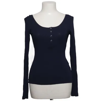 Henley shirt (Blue) from Pieces Elastane, Organic cotton