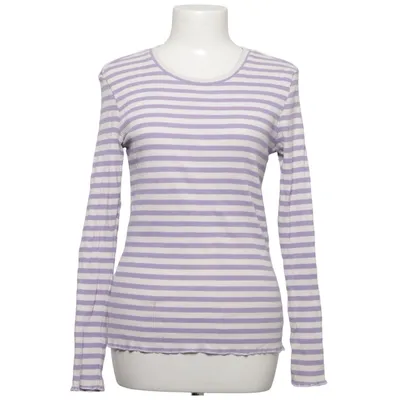 T-shirt à manches longues (Violet, Blanc) de Selected Femme Élasthane, Coton biologique