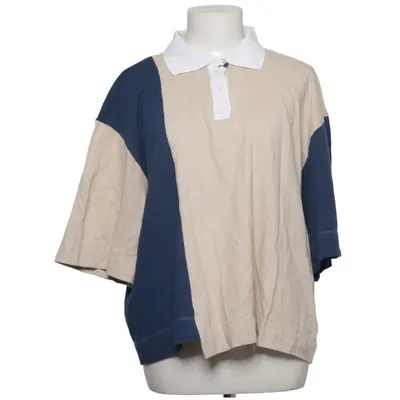 Poloshirt (Beige, Blauw, Wit) van Dots Zijde, Wol