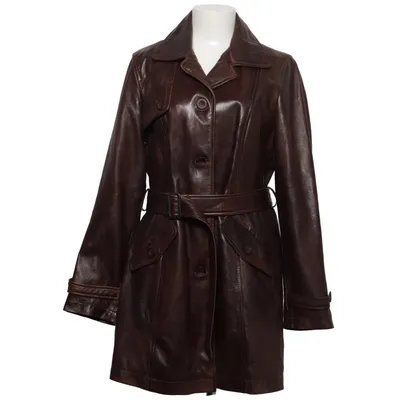 Läderkappa (Brun) från J'aime la Vie Polyester, Skinn