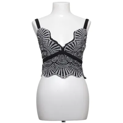 Crop top (Svart, Vit) från Anthropologie Bomull, Elastan, Polyester, Viskos