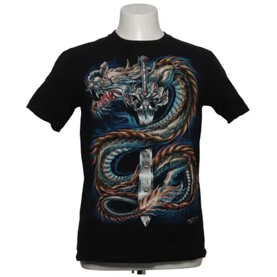 T-shirt (Black, Multicolored) from Liquid Blue Cotton