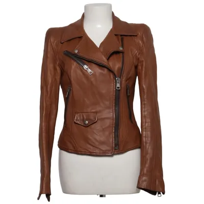 Bikerjakke (Brun) fra Vent couvert Læder, Polyester