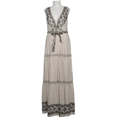 Långklänning (Beige, Svart) från PatBO Elastan, Linne, Polyester, Viskos