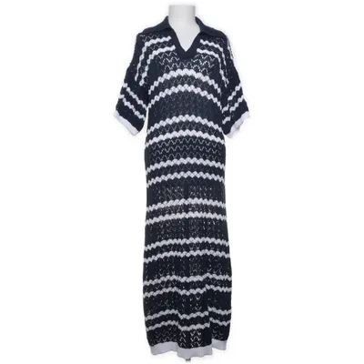 Maxi jurk (Blauw, Wit) van Made in italy Acryl, Katoen