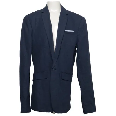 Blazer (Blue) from H&M Cotton, Linen, Polyester