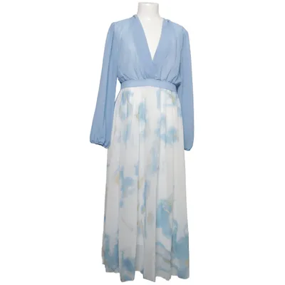 Maxi dress (Blue, White, Multicolored) Polyester
