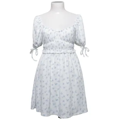 Jurk (Wit, Blauw, Meerkleurig) van Gina Tricot Elastaan, Gerecycled polyester