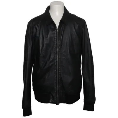 Lederjacke (Schwarz) von Crafted Baumwolle, Leder, Polyester