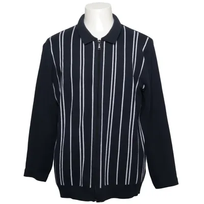 Cardigan (Blue, White) from New Look Men Acrylic, Cotton, Polyamide