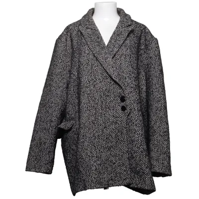 Frakke (Sort, Hvid) fra Ganni Akryl, Polyamid, Genanvendt polyester, Uld