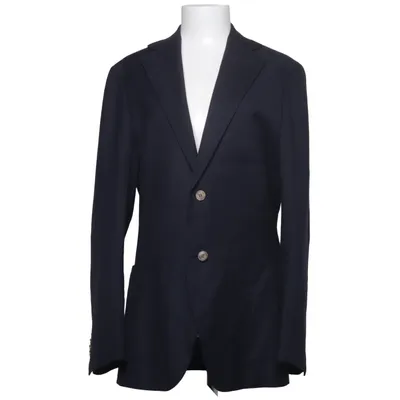 Blazer (Bleu) de E. Thomas Cupro, Polyester, Laine