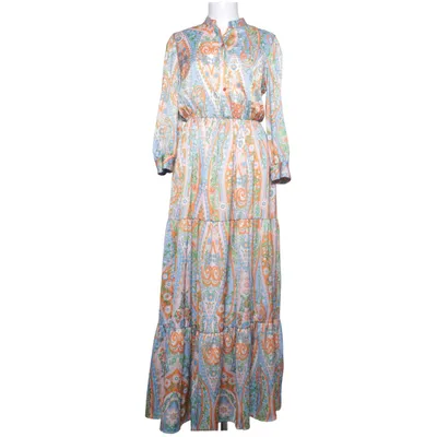 Maxi jurk (Blauw, Oranje, Meerkleurig) van Susy Mix Elastaan, Polyester