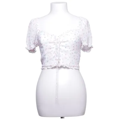 Crop top (White, Multicolored) from Pamela x NA-KD Polyester