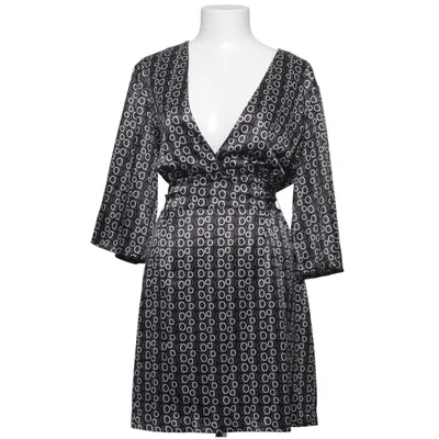 Wrap dress (Black, White) from Mingel Polyester