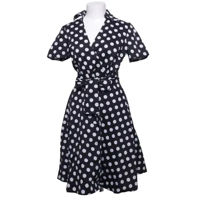 Wrap dress (Black, White) from Dress Tells Cotton, Elastane