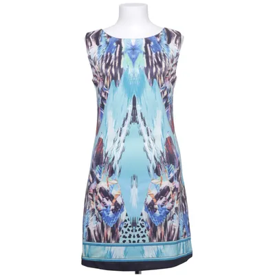 Dress (Blue, Multicolored) from Elisa Immagine Elastane, Polyester