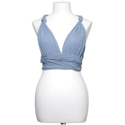 Haltertop (Blauw) van My Jewellery Metallvezel, Viscose