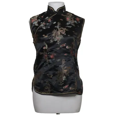 Cheongsam (Black, Multicolored) from Yong Da Polyester, Viscose