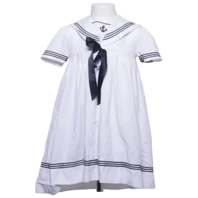Dress (White, Blue) from Lycks Polyester, Viscose
