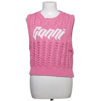Pull sans manches (Rose, Blanc) de Ganni Polyamide, Viscose