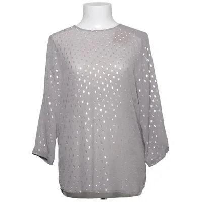 Blouse (Gray, Silver) from Custommade Metallic fiber, Silk