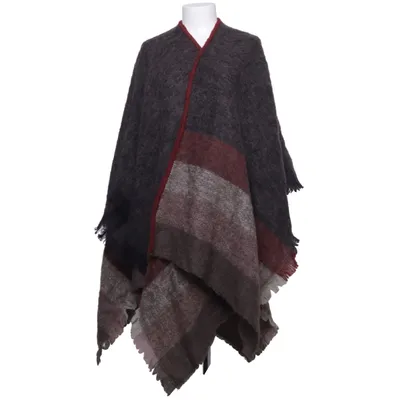 Poncho (Grijs, Bruin, Rood) van La Fée Maraboutée Acryl, Polyamide, Wol