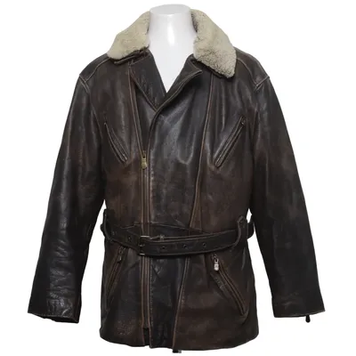 Läderjacka (Brun) från Saki Collection Skinn, Polyester