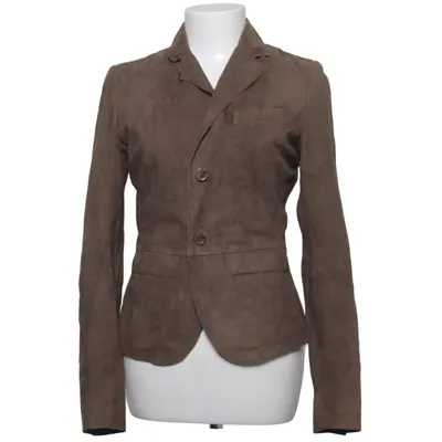Leren blazer (Bruin) van Montgomery Katoen, Leer, Polyester