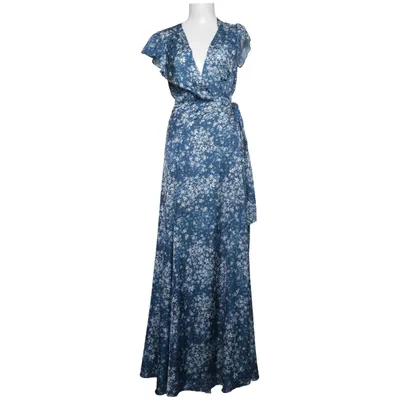Wrap dress (Blue, White) from Tularosa Polyester