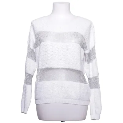 Sweater (White, Silver) from Suncoo Cotton, Metallic fiber