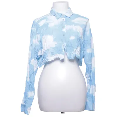 Shirt (Blue, White) from Bershka Viscose