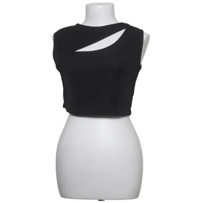 Crop top (Zwart) van Misspap Elastaan, Polyester