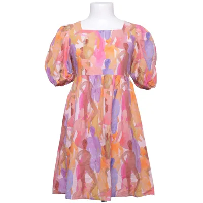 Jurk (Roze, Oranje, Lila) van Never Fully Dressed Katoen