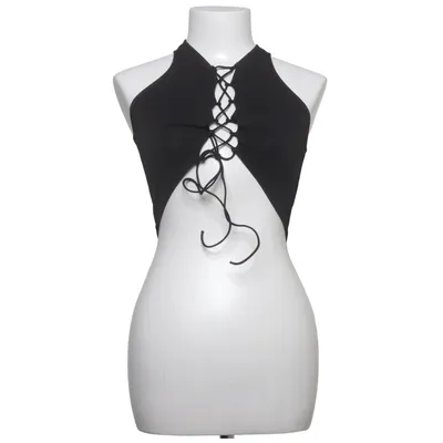 Crop top (Tight Neckline Lacing Top) från NLY One Elastan, Polyester