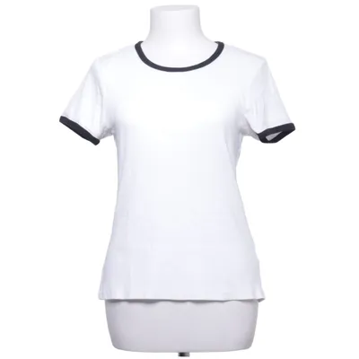 T-shirt (Vit, Svart) från KappAhl Bomull, Elastan