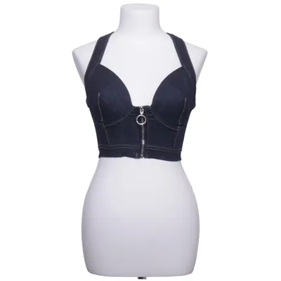 Crop Top (Blau) von Dua Lipa x Pepe Jeans Baumwolle, Elasthan, Polyester